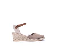 Alpargatas Con Cuña Malena Serraje Piedra