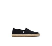 TOMS Men's Alpargata Rope 2.0 Espadrille, Black Recycled Cotton Slubby Woven, 40.5 EU