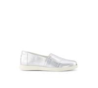 Alpargatas de mujer Plus piel napa metalizada plata 40