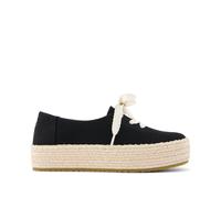 Alpargatas de mujer Valencia de plataforma con cordones negro 38