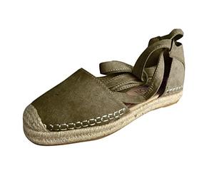 Alpargatas Mujer Verano Sandalias de Tiras Mujer Planas Cerradas Bailarinas Retro Alpargatas Sexy Zapatos de Verano con Cordones Sandalias de Verano Sandalias de Playa Sandalias Orthopédicas, Verde