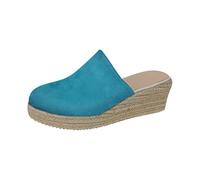 Alpargatas para mujer para tacón de cuña, sandalias delanteras cerradas al aire libre, zapatos transpirables, suela dura, zapatos de verano, sandalias de cuña abiertas, sandalias de cuña trenzadas