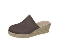 Alpargatas para mujer para tacón de cuña, sandalias delanteras cerradas al aire libre, zapatos transpirables, suela dura, zapatos de verano, sandalias de cuña abiertas, sandalias de cuña trenzadas
