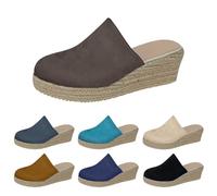 Alpargatas para mujer tacón de cuña, zapatillas para mujer, sandalias delanteras cerradas al aire libre, zapatos transpirables, suela dura, zapatos de verano, sandalias de cuña abiertas, sandalias de