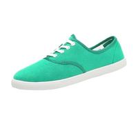 Alpargatas planas de lona para mujer, unisex, de ajuste ancho, zapatos ortopédicos, ligeros, cómodos, informales, para la escuela, verano, otoño, al aire libre, zapatos planos, Green, 38 EU