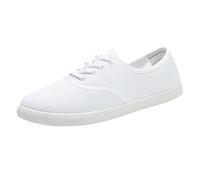 Alpargatas planas de lona para mujer, unisex, de ajuste ancho, zapatos ortopédicos, ligeros, cómodos, informales, para la escuela, verano, otoño, al aire libre, zapatos planos, White, 38.5 EU