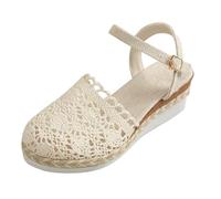 Alpargatas Wedge Mujer Verano Sandalia Tacón de Cuña Cerradas Viaje Estilo Alpargatas Bohemia Zapatos Clásicos Con Cordones Con Correa Elástica En El Tobillo Suela Interior Acolchada De Tela, Color