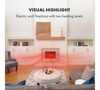 Alpbach Snow Chimenea eléctrica 1800W 2 niveles de calor 65 cm óptica de piedra Klarstein