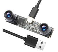 ALPCAM Módulo de cámara USB de 1200P con obturador global sin distorsión, lente dual, alta velocidad, 120 fps, UVC, cámara web, sincronización 3D, estéreo, VR Lightburn, cámara para grabar conducción