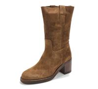 ALPE Bota Casual de Serraje, con tacón y Suela de Goma - 55301103 para: Mujer Color: Brown Talla: 38