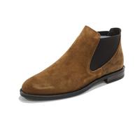 ALPE - Botín con tacón ancho,ante,piel,elásticos en el tobillo,bota tobillera,clásica,Chelsea,punta redonda para: Mujer color: BROWN talla:37