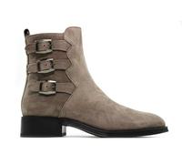 ALPE - Botín con tacón ancho y bajo,punta fina,ante,piel,hebillas de adorno,bota tobillera,cremallera, para: Mujer color: OXIDE talla:38