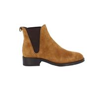 ALPE - Botín de piel, cierre elástico,tacón bajo y ancho de 3,5cm,suela de goma,cuero liso,sencillo,ante, para: Mujer color: CUERO talla:36