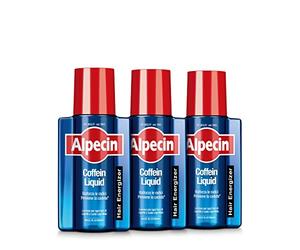 Alpecin Caffeine Liquid 3 x 200 ml | Loción anticaída para hombre para el crecimiento natural del cabello | Productos contra el adelgazamiento y la caída hereditaria | Fortalece y estimula las raíces