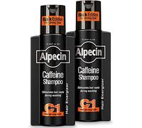 Alpecin Black Champú para Hombres con Nueva Fragancia 2x 250 ml | Champú para el Crecimiento del Cabello | Champú para un Cabello Natural y Fuerte | Cuidado del Cabello