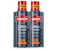 Alpecin Coffein-Shampoo C1 - Champú de cafeína XXL, 2 botes de 375 ml, previene la pérdida de cabello hereditaria, para sentir más pelo