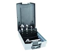 ALPEN 02380000005100 - Juego de avellanadores cónicos HSS Cobalt KP 5 (5 piezas, ángulo de inclinación de 90°, diámetro 6,30-25,00 mm, para metales E- y no ferrosos, así como plásticos, herramientas