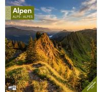 Alpen Broschürenkalender 2026 - 30x30 - Art12 | Bildgewaltiger Berge-Kalender im schlanken Hochformat (aufgeklappt 30x60 cm) | Eintrage-Kalendarium