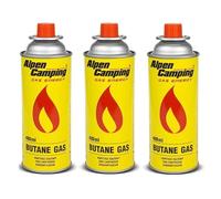 Alpen Camping Cartucho de Gas 400 ml, Certificado: Pi 0875, Compatible con EN417, isobutano, Rango de Funcionamiento de -10 ° C a + 40 ° C, IK004 (3)