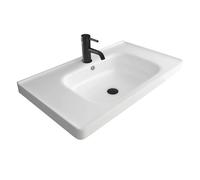 Alpenberger Lavabo de 80 cm de ancho | Inodoro y baño para invitados | Lavabo rectangular | lavabo colgante de pared | lavabo de mano fabricado en Europa | lavabo para lavabos modernos