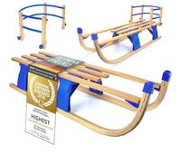 Alpenflitzer® Trineo de madera Davoser plegable para niños, 110 cm, trineo plegable de madera de haya, con respaldo (modelo 24/25)