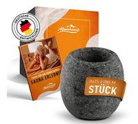 ALPENHAUCH Cuenco aromático para sauna de esteatita maciza [5 x 5 cm] - Piedra de infusión para sauna resistente al calor para una intensa fragancia, para cristales de mentol y aceites de sauna