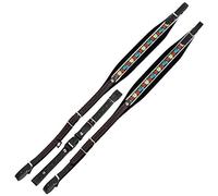 Alpenklang Correas para Acordeón Acordeones de 3 Filas edelweiss/negro (Longitud Ajustable 90-98cm, Ancho de Correa 7cm, Acolchado, Bordado Elegante)