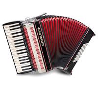 Alpenklang Pro Acordeón III 72 M Negro - 34 Teclas de Agudos - 6 Registros de Agudos - 3 voces en agudos - Bajo estándar de 4 voces - Incluye registro Musette - Incluye estuche y correas