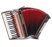 Alpenklang Pro Acordeón III 72 M Palisandro - 34 Teclas de Agudos - 6 Registros de Agudos - 3 voces en agudos - Bajo estándar de 4 voces - Incluye registro Musette - Incluye estuche y correas