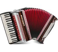 Alpenklang Pro III 96 Teclas Estírica Ébano (34 teclas de agudos de nácar, 96 botones de bajos, bajos Helikon, 6 registros de agudos, 3 voces, incluye doble tremolo, incluye correa y estuche)
