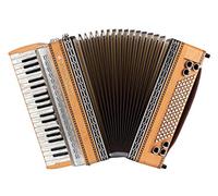 Alpenklang Pro IV 96 MH Acordeón (38 teclas de agudo, lengüetas Tipo a mano, 96 bajos Helikon, 10 registros de agudo, doble tremolo/musette, cubierta cromada) Aliso
