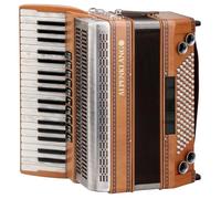 Alpenklang Pro IV 96 MHR Acordeón 4 voces (38 teclas de agudos de nácar, lengüetas Tipo a Mano, 96 bajos, bajos Helikon, 10 registros de agudos, doble tremolo/musette, cubierta cromada) Aliso