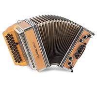 Alpenklang Pro Learn 23 Acordeón B-Es-As - 35 Teclas + 1 Nota Extra (3 filas, 2 voces) - X-Bass acoplado y 6 bajos Helikon - incluye estuche y correa - Haya