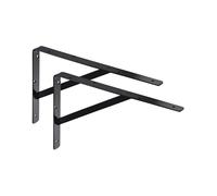 ALPENSTAHL Athena - Consola de carga pesada, 2 unidades, ángulo de pared, profundidad de 400 mm, soporte de carga pesada, color negro, capacidad de carga de 300 kg, soporte de estantería de acero