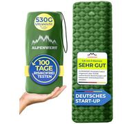 Alpenwert® Colchoneta aislante para exteriores, tamaño pequeño y ultraligero, colchón de aire perfecto para camping, senderismo, mochilero UVM. Esterilla hinchable para dormir (verde)