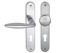 Alpertec 32972363 Alison LS-Herraje para Puerta de Entrada de Apartamentos (latón Cromado, PZ Izquierda), Cromo Satinado, für Wohnungseingangstüren DIN Links