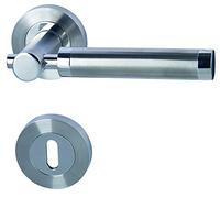 Alpertec 88028600C Solid 3-R Cromo/acero inoxidable satinado BB para puertas de habitaciones, manilla de puerta, herrajes