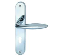 Alpertec Alison-LS 32972413 - Juego de manillas para puerta (latón cromado, para puerta de entrada de apartamentos, ambos lados)