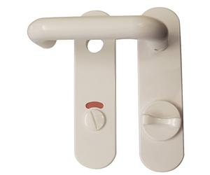 alpertec Nylon Corta para puertas de baño WC con cerrojo de bloqueo con placa (Acero/Manillas, rosetas y OBF-Onlime-Discount, color blanco, 40131830 K1