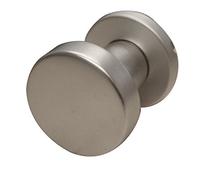 alpertec Pomo de puerta fijo de aluminio en roseta anodizado manillas OBF-Onlime-Discount, diámetro 50 mm, Plata, 40112330 K1