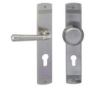 Alpertec Sale-LS 32704503 - Manilla para puerta (latón, acero inoxidable, para puerta de entrada DIN izquierda)