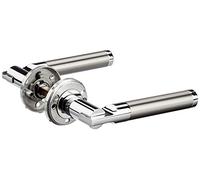 Alpertec 88022300C Fijación Maciza 6-R Cromado/Acero Inoxidable Satinado. BB-Juego de manijas de Puerta, Silber