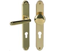 Alpertec Wien 32330033 - Picaporte para puerta de entrada de apartamentos (latón pulido, DIN DIN derecho)