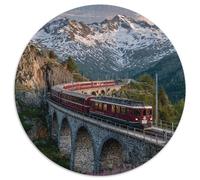 Alpes 1000pcs (67.5x67.5cm) Rompecabezas para Adultos - Tren Rojo cruza el Puente arqueado Juguete De Bricolaje