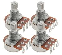 Alpha A500K Mini Potenciómetro Métrica Split Short Shaft 6,5mm Audio Taper Pot para Guitarra Eléctrica Bajo (Set de 4)