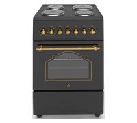 Alpha cocina eléctrica vulcano gold-60e rustica oro, horno 6 funciones, ventilador, cristal extraíble