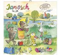 Alpha Edition - Calendario 2026 de Janosch - Calendario de pared de 30 × 30 cm (30 × 60 abierto) con ilustraciones y espacio para notas, calendario de folletos con póster, regalo encantador para niños