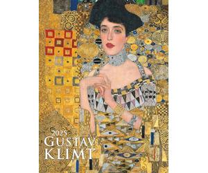 Alpha Edition - Calendario de fotos Gustav Klimt 2025, 42 x 56 cm, calendario con ilustraciones artísticas de alta calidad para cada mes, estampado de lámina plateada con efecto metálico, calendario