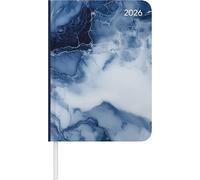 Alpha Edition - Diario diario Marble 2026 - Agenda de bolsillo de 11 × 15 cm con 352 páginas y vista por día, calendario en 4 idiomas, con lista de tareas y espacio para notas para el trabajo, la
