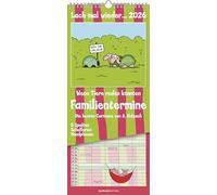 Alpha Edition - Lach mal wieder … Familienplaner 2026 - 19,5×45 cm mit 5 Spalten & lustige Cartoons, mehrsprachiger Familienkalender/Wandkalender für Termine in Haushalt, Schule & Freizeit